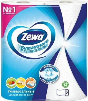 Полотенца бумажные ZEWA 2-х слойные белые 2 рулона по 112 листов