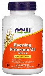 NOW Evening Primrose 500mg, 250капс. Масло вечерней примулы