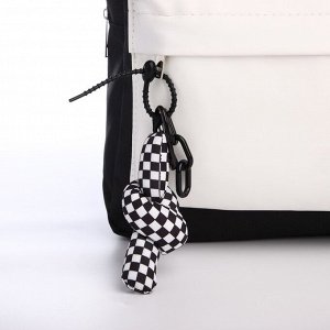Рюкзак школьный текстильный с карманом кожзам, 38x29x11 см, чёрный