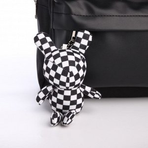 Рюкзак школьный текстильный с карманом кожзам, 38x29x11 см, чёрный