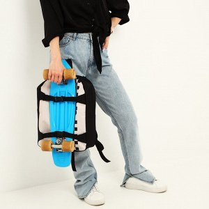 Рюкзак текстильный с креплением для скейта "Skate more", 38х29х11 см, 38 х more", 38х29х11 см черный, отдел на молнии, цвет красный