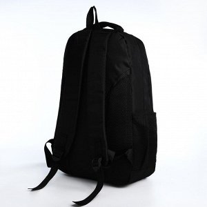 Рюкзак молодёжный из текстиля на молнии, 4 кармана, цвет чёрный/зелёный