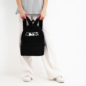 Рюкзак текстильный Аниме, с карманом, 27*11*37, черный