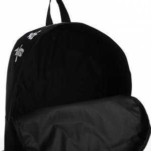 Рюкзак текстильный с печатью на верхней части, 38х29х11 см, черный