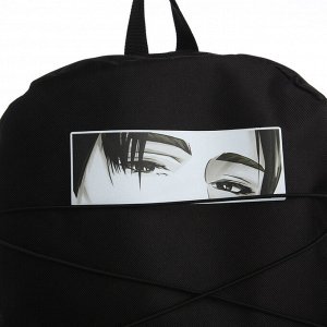 Рюкзак текстильный со шнуровкой Аниме, 38х29х11 см, черный