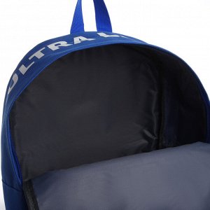 Рюкзак школьный текстильный с печатью на верхней части LIGHT, 38x29x11 см, синий