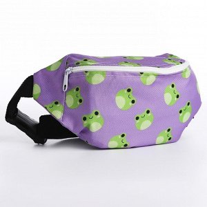 Набор рюкзак с карманом "Лягушки", поясная сумка, цвет фиолетовый