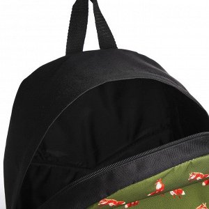 Набор 2 в 1, рюкзак с карманом "Лисы", поясная сумка, цвет зеленый