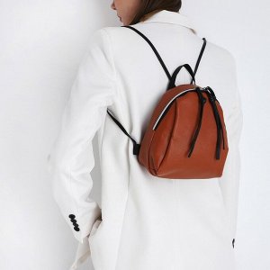 СИМА-ЛЕНД Мини-рюкзак женский из искусственной кожи на молнии, цвет коричневый