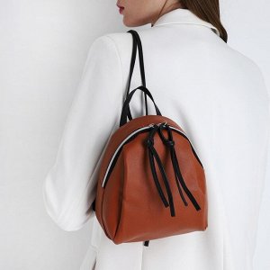 СИМА-ЛЕНД Мини-рюкзак женский из искусственной кожи на молнии, цвет коричневый