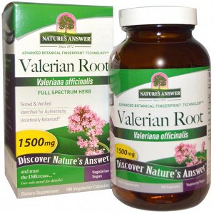 Natures Answer, «Полный спектр», корень валерианы, 1500 мг, 180 растительных капсул