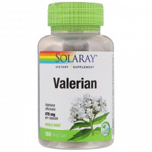 Solaray, Valerian, 470 mg, 180 VegCaps