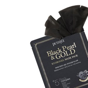 Гидрогелевая маска для лица с черным жемчугом Petitfee Black Pearl & Gold Hydrogel Mask Pack, 1шт* 32г