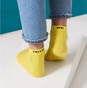 Короткие носки унисекс с трендовыми надписями на резинке