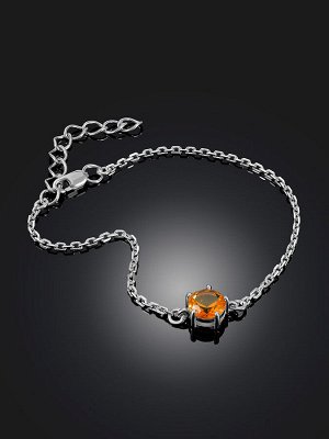 Лёгкий тонкий браслет с гранёным балтийским янтарём «Баккара»