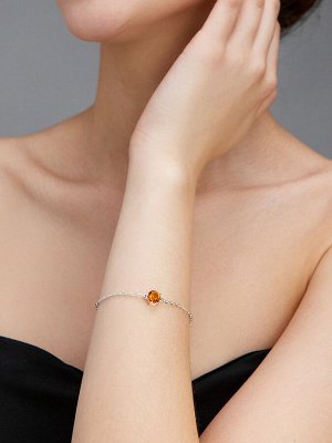 Лёгкий тонкий браслет с гранёным балтийским янтарём «Баккара»