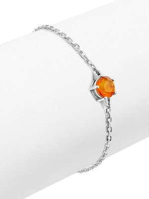 Лёгкий тонкий браслет с гранёным балтийским янтарём «Баккара»