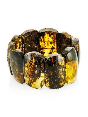 Необычный объёмный браслет из натурального балтийского янтаря «Помпеи» для женщин и мужчин