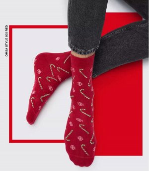 omsa Высокие новогодние носки унисекс с фантазийным рисунком &quot;Конфеты&quot;