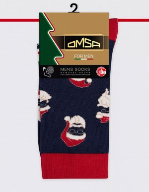 Высокие новогодние носки унисекс с фантазийным рисунком "Дед Мороз"