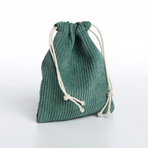 Косметичка - мешок с завязками, цвет зелёный
