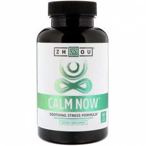 Zhou Nutrition, Calm Now, формула избавления от стресса, 60 вегетарианских капсул