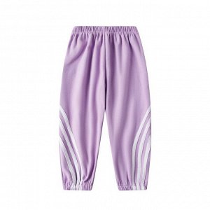 Детские спортивные брюки с полосками, на резинке, цвет фиолетовый