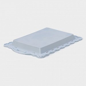 Поднос пластиковый прямоугольный «Ажурная кайма», 35x24x2 см, цвет МИКС