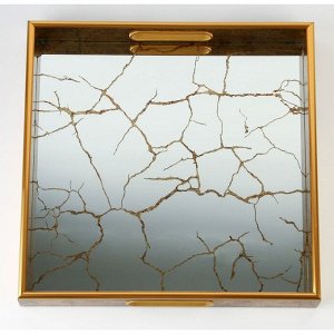 Поднос сервировочный «Узоры», зеркальный 37 х 37 х 4,5 см