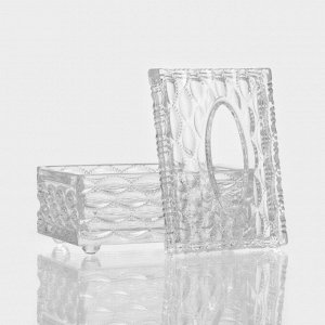 Салфетница стеклянная Magistro «Шик», 18,5x12x9,5 см, цвет прозрачный