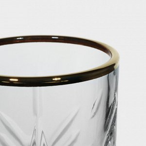 Бокалы для шампанского Pa*abah*e бокалов Timeless, 175 мл, стекло, с золотой каймой, прозрачные, набор 4 шт