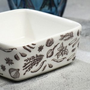 Соусник керамический Kitchen, 8.5 х 8.5 х 3.5 см, цвет белый