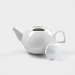 Набор фарфоровый для чая «Бельё», 3 предмета: чайник 470 мл, чашка 300 мл, блюдце