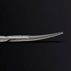 Ножницы маникюрные «Premium», загнутые, узкие, 10,5 см, на блистере, цвет серебристый