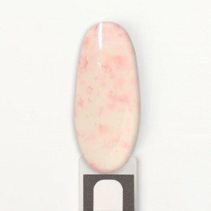 Гель лак для ногтей, молочный, с поталью, 3-х фазный, 8мл, LED/UV, цвет белый/розовый (06)