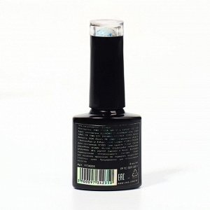 Гель лак для ногтей, молочный, с поталью, 3-х фазный, 8мл, LED/UV, цвет белый/голубой (11)