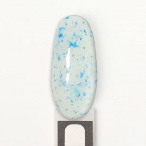 Гель лак для ногтей, молочный, с поталью, 3-х фазный, 8мл, LED/UV, цвет белый/голубой (11)