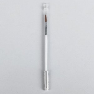 Кисть для наращивания и дизайна ногтей, лепесток, 19,5 см, d - 5 x 18 мм, в пластиковом футляре, цвет белый