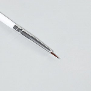 Кисть для дизайна ногтей «Волос», 16,5 см, d - 2 x 6 мм, цвет белый