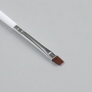 Кисть для дизайна и наращивания ногтей, прямая, плоская, 17,5 см, d - 0,5 см, цвет белый