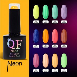Гель лак для ногтей, неоновый, 3-х фазный, 8 мл, LED/UV, цвет оранжевый (44)