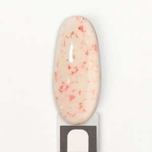 Гель лак для ногтей, молочный, с поталью, 3-х фазный, 8мл, LED/UV, цвет белый/оранжевый (09)