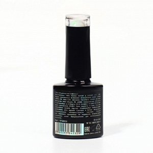 Гель лак для ногтей, молочный, с поталью, трехфазный, 8 мл, LED/UV, белый, зелёный (08)