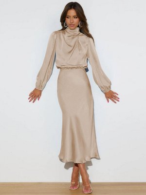 Женское легкое платье с длинным рукавом
