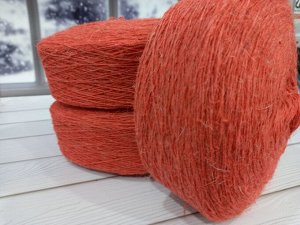 Пряжа для вязания меринос цвет Коралл