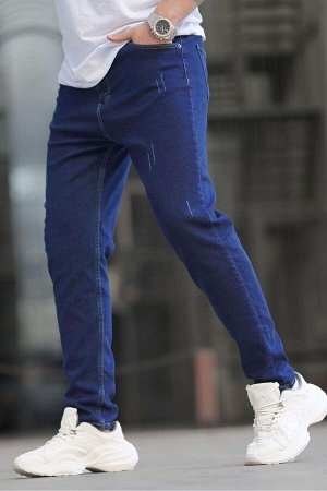 Мужские джинсовые брюки темно-синего стандартного кроя 6375