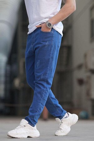 Синие мужские джинсовые брюки стандартного кроя 6375