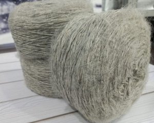 Пряжа для вязания Пух+ангорка крученая цвет Светло-серый