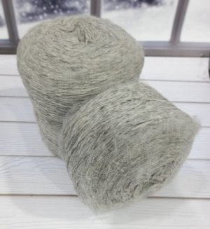 Пряжа для вязания Пух+ангорка крученая цвет Светло-серый