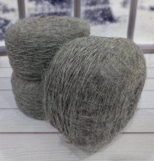 Пряжа для вязания Пух+ангорка крученая цвет Серый